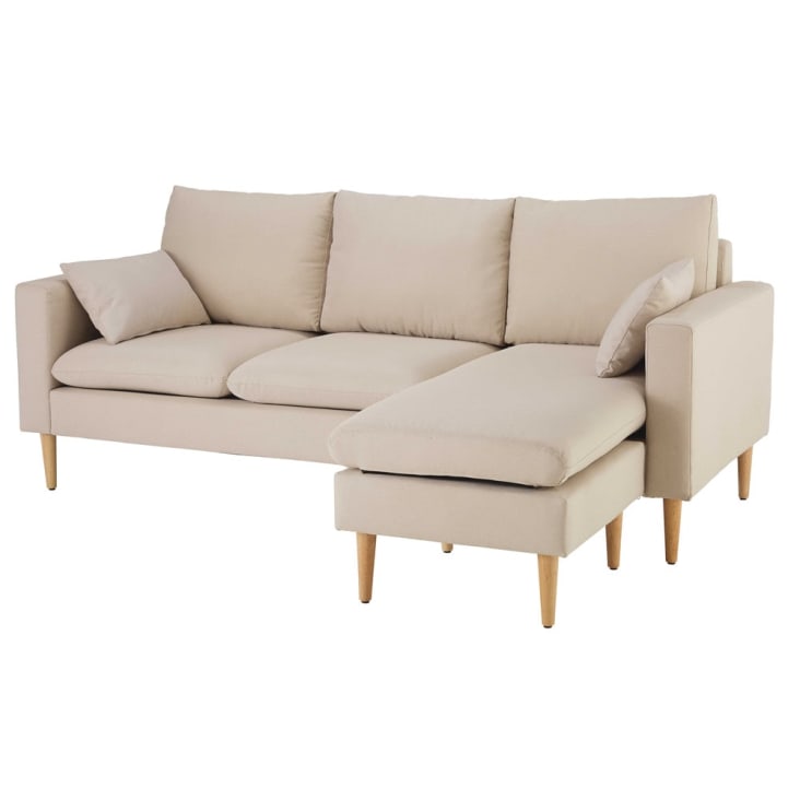 Maisons du Monde Joey - Sofá esquinero de 3/4 plazas beige Liquidación