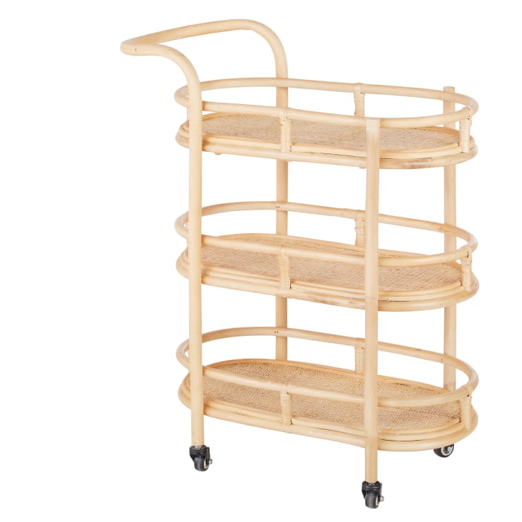Maisons du Monde GALADRIEL - Mesa auxiliar de ratán con ruedas Oferta especial