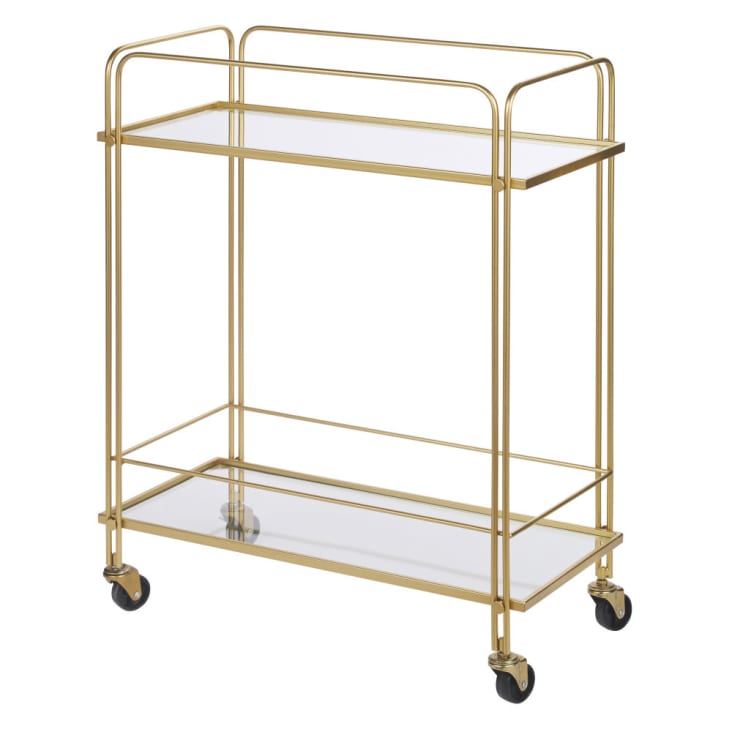 Maisons du Monde Mesa auxiliar de cristal transparente y metal dorado Últimos 3 días