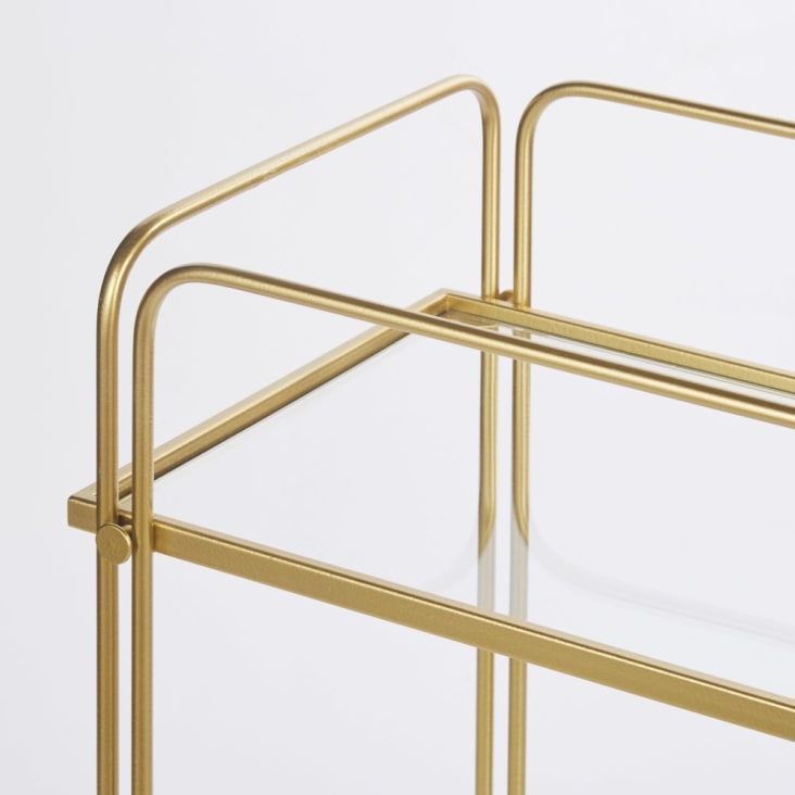 Maisons du Monde Mesa auxiliar de cristal transparente y metal dorado Últimos 3 días