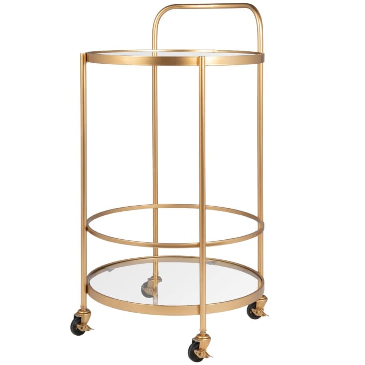 Maisons du Monde PAOLA - Mesa auxiliar de cristal y metal dorado Últimos 2 días