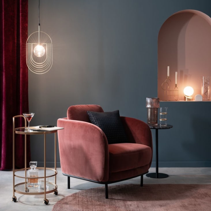 Maisons du Monde PAOLA - Mesa auxiliar de cristal y metal dorado Últimos 2 días