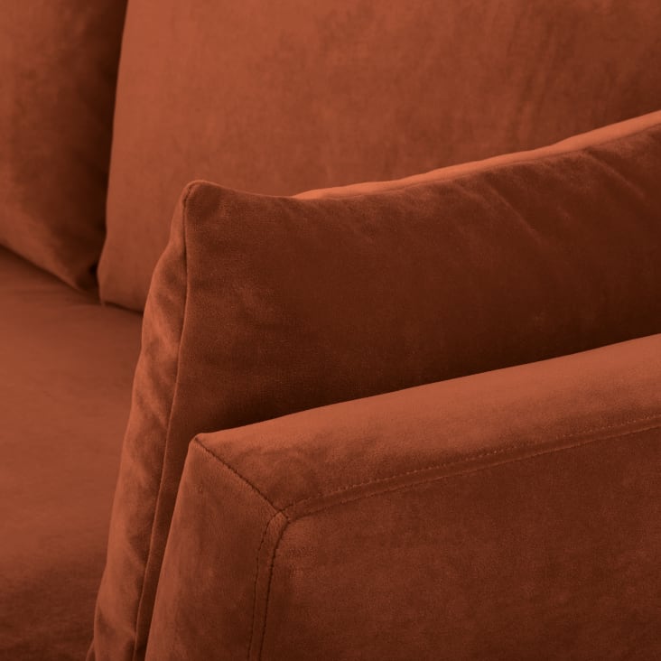 Maisons du Monde Prague - Sofá de 3 plazas de terciopelo color óxido Último día