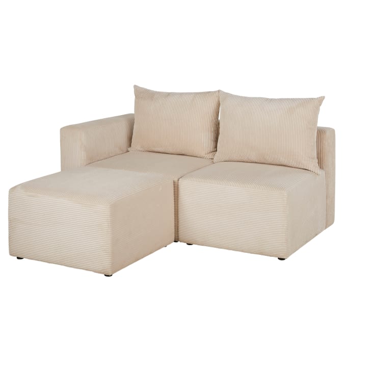 Maisons du Monde Jill - Sofá de 2/3 plazas de pana beige Precio de fábrica