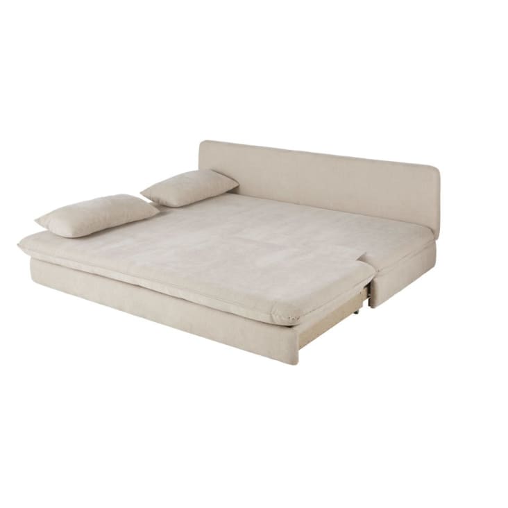Maisons du Monde Clio - Sofá cama de 2/3 plazas de tela reciclada en beige Solo hoy