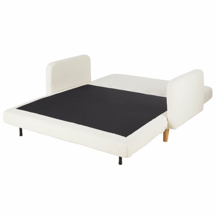Maisons du Monde Nia - Sofá cama de tela rizada de 2/3 plazas color crudo Oferta especial de fábrica