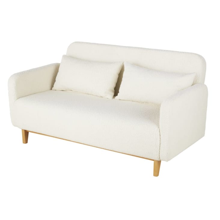 Maisons du Monde Nia - Sofá cama de tela rizada de 2/3 plazas color crudo Oferta especial de fábrica