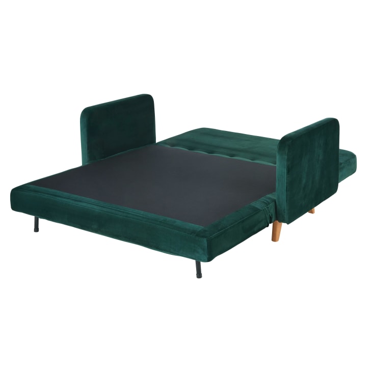 Maisons du Monde Nia - Sofá cama de 2/3 plazas de terciopelo verde Superdescuento