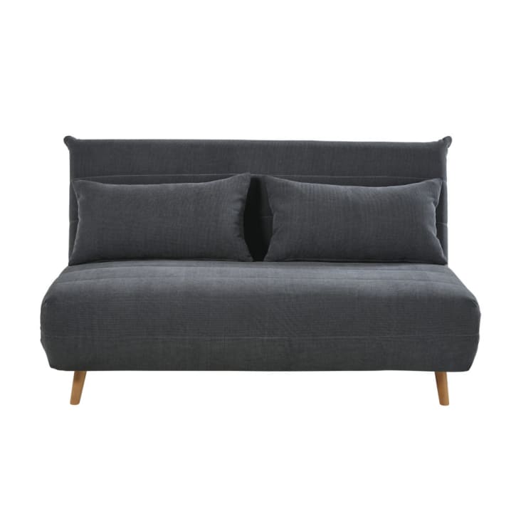 Maisons du Monde Nio - Sofá cama de 2 plazas gris antracita