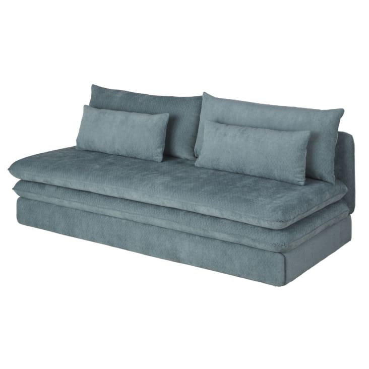 Maisons du Monde Clio - Sofá cama de 2/3 plazas en azul pato Precios de Black Friday