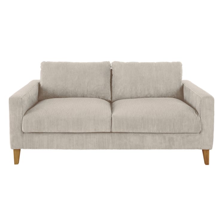 Maisons du Monde Holden - Sofá cama de 3 plazas de pana gris claro