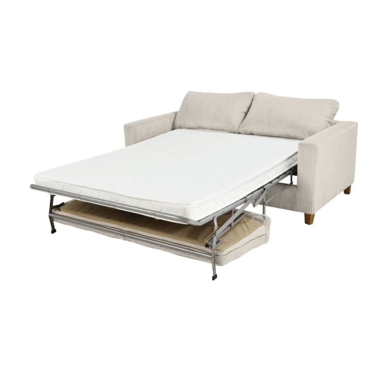 Maisons du Monde Holden - Sofá cama de 3 plazas de pana gris claro Oferta exclusiva