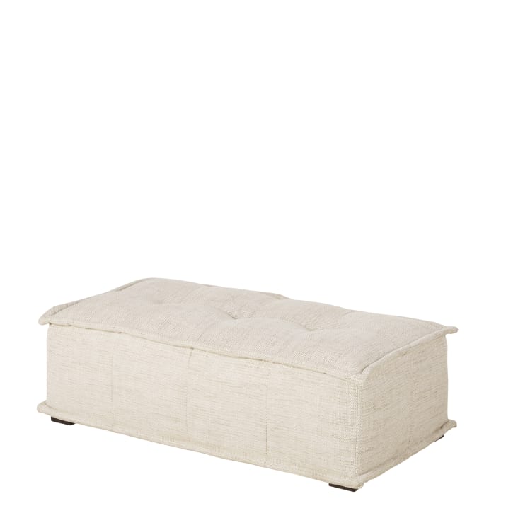 Maisons du Monde Neo Elementary - Puf de tela reciclada de color arena Ofertas de temporada