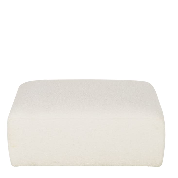 Maisons du Monde Flake - Puf para sofá modulable de tela color crudo efecto lana rizada