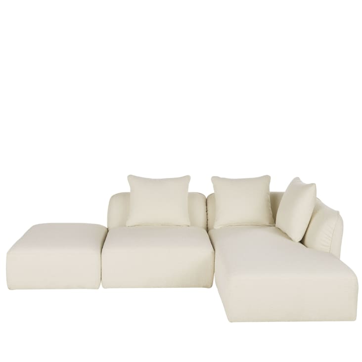 Maisons du Monde Flake - Puf para sofá modulable de tela color crudo efecto lana rizada Grandes ahorros