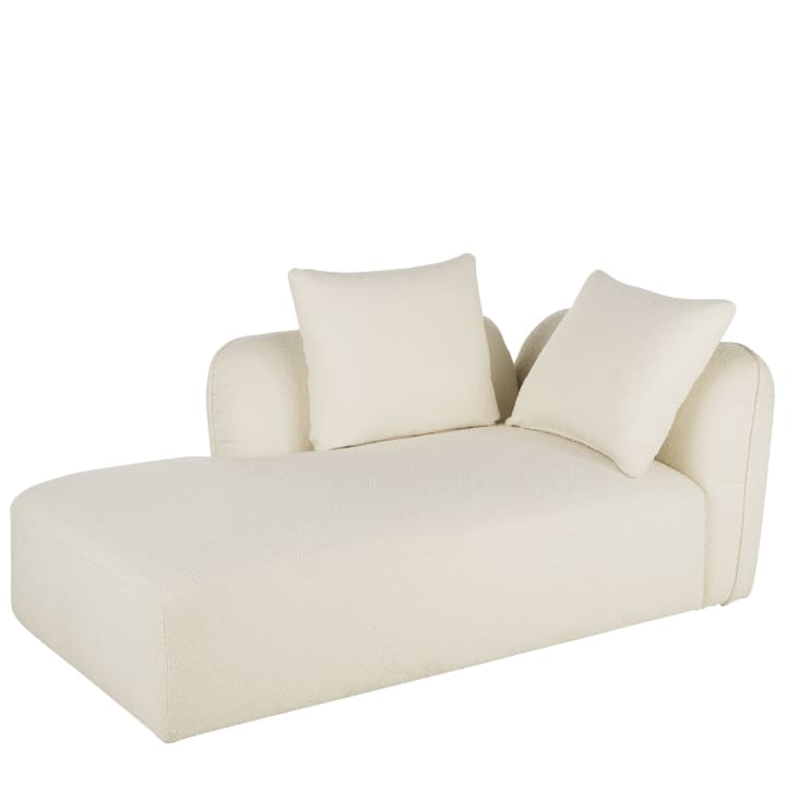 Maisons du Monde Flake - Chaise longue izquierda de sofá modulable tela crudo tipo lana rizada 2025