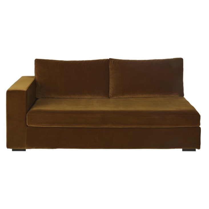 Maisons du Monde Jekill - Módilo izquierdo para sofá modular de 2 plazas de terciopelo bronce En línea