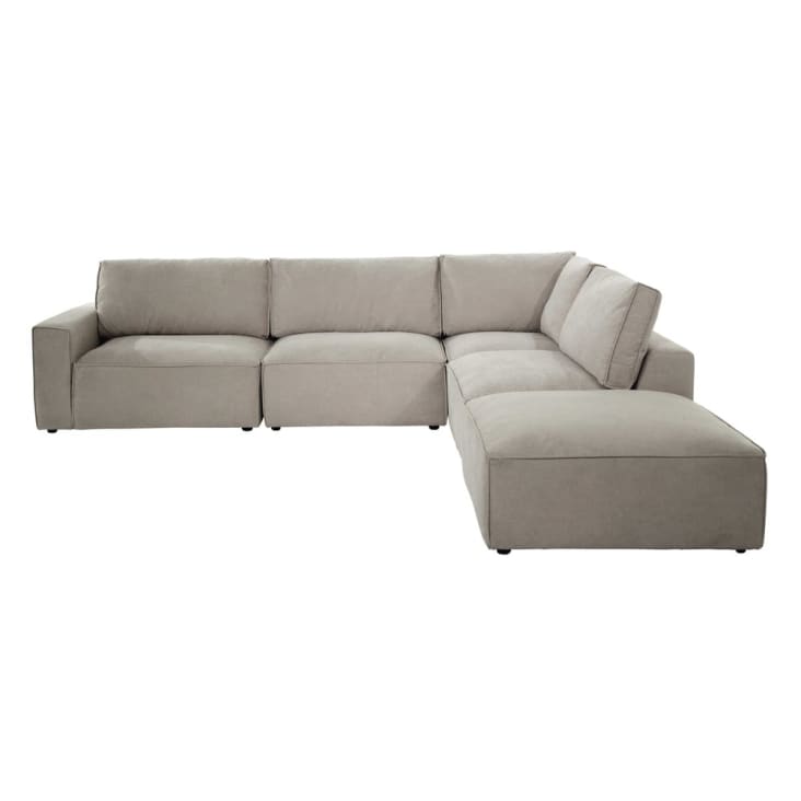 Maisons du Monde Malo - Módulo esquinero de tela beige Outlet online