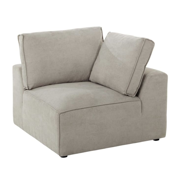 Maisons du Monde Malo - Módulo esquinero de tela beige Outlet online