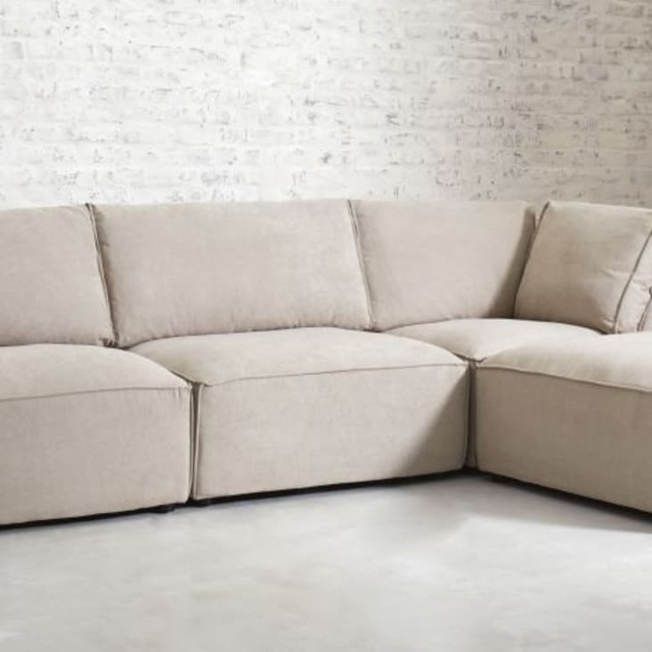 Maisons du Monde Malo - Módulo esquinero de tela beige Outlet online