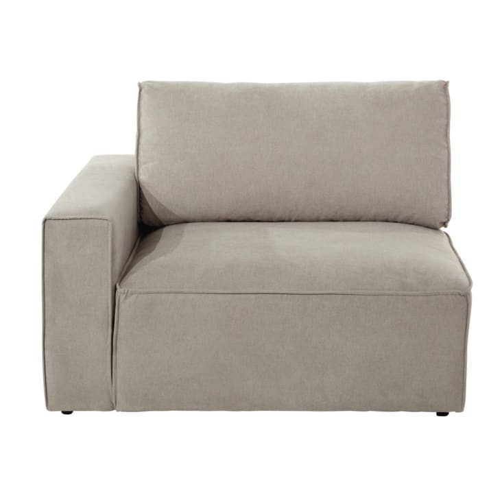 Maisons du Monde Malo - Módulo esquinero izquierdo de sofá de tela beige