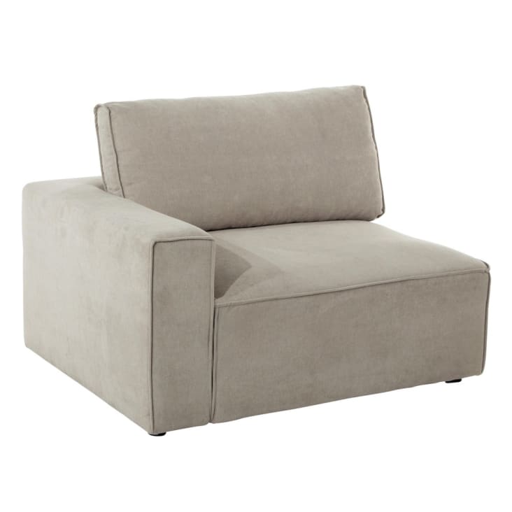 Maisons du Monde Malo - Módulo esquinero izquierdo de sofá de tela beige Rebajas