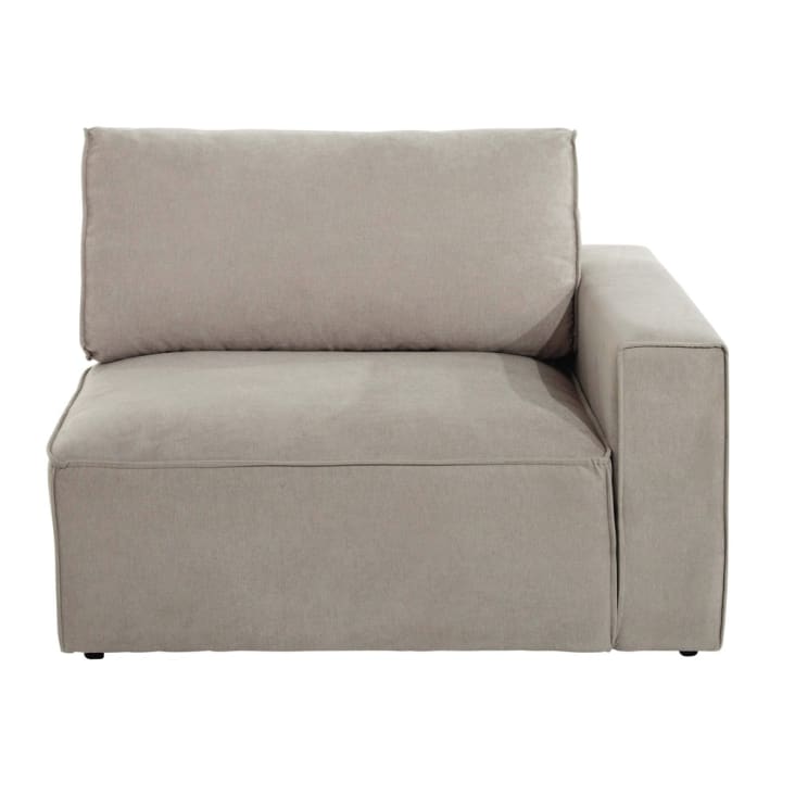 Maisons du Monde Malo - Módulo esquinero derecho de sofá de tela beige