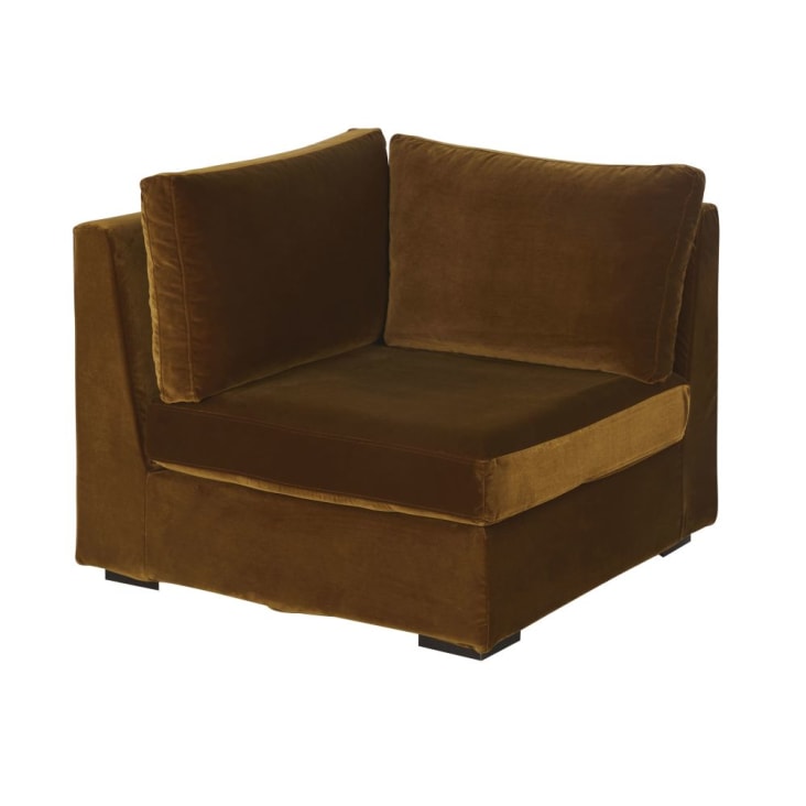Maisons du Monde Jekill - Esquina para sofá modulable de terciopelo bronce