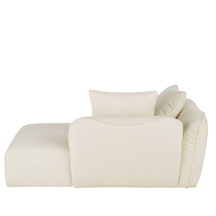 Maisons du Monde Flake - Chaise longue derecha de sofá modulable tela en crudo tipo lana rizada En oferta