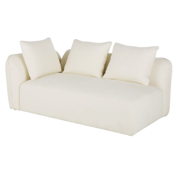 Maisons du Monde Flake - Reposabrazos izquierdo para sofá modulable de tejido crudo con efecto lana de rizo Gran oferta