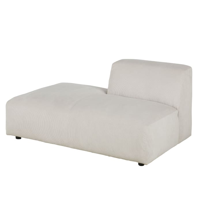 Maisons du Monde Buddy - Chaise longue izquierda para sofá modulable de terciopelo acanalado beige Rebajas baratas