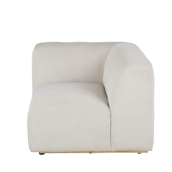 Maisons du Monde Buddy - Reposabrazos derecho para sofá modulable de terciopelo acanalado beige Descuento