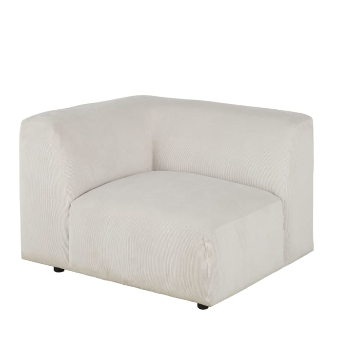 Maisons du Monde Buddy - Reposabrazos derecho para sofá modulable de terciopelo acanalado beige Descuento