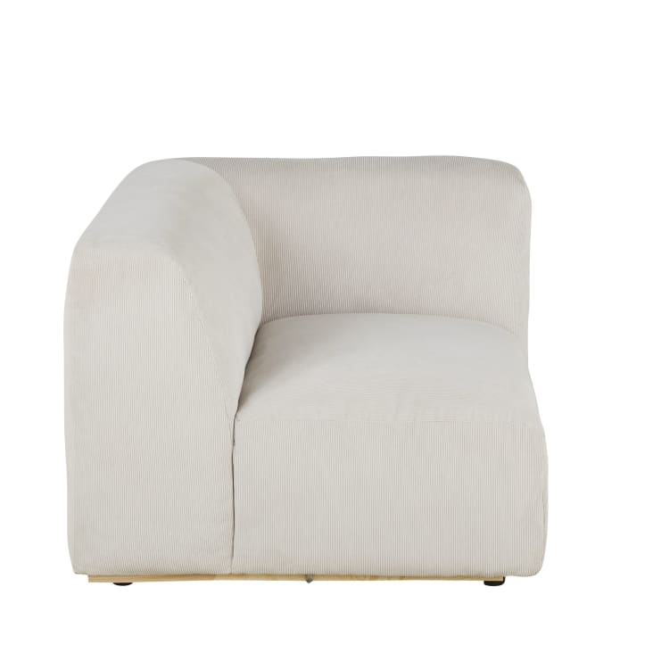 Maisons du Monde Buddy - Reposabrazos izquierdo para sofá modulable de terciopelo acanalado beige Tienda