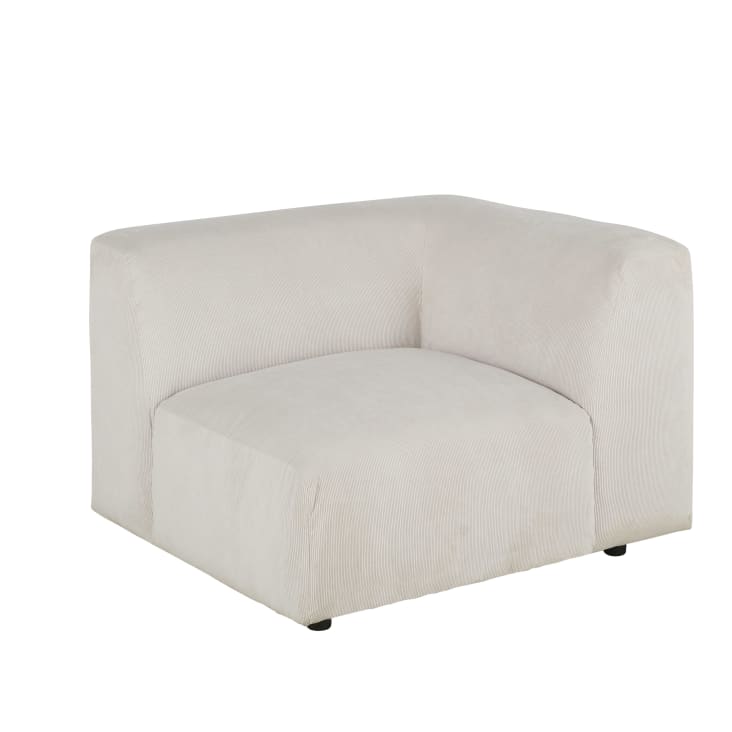 Maisons du Monde Buddy - Reposabrazos izquierdo para sofá modulable de terciopelo acanalado beige Tienda