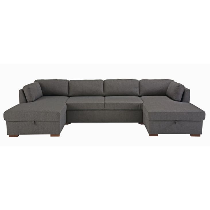 Maisons du Monde Times square - Sofá cama panorámico de 7 plazas gris