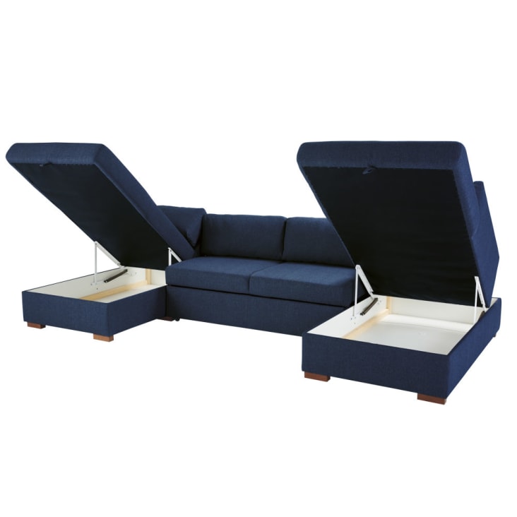 Maisons du Monde Times square - Sofá esquinero de 6 plazas azul oscuro Rebajas online