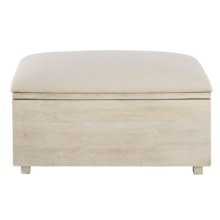 Maisons du Monde Banco baúl de 2 plazas de algodón color crudo y mango Último día