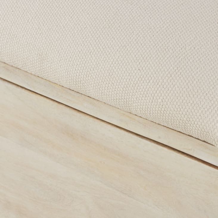 Maisons du Monde Banco baúl de 2 plazas de algodón color crudo y mango Último día