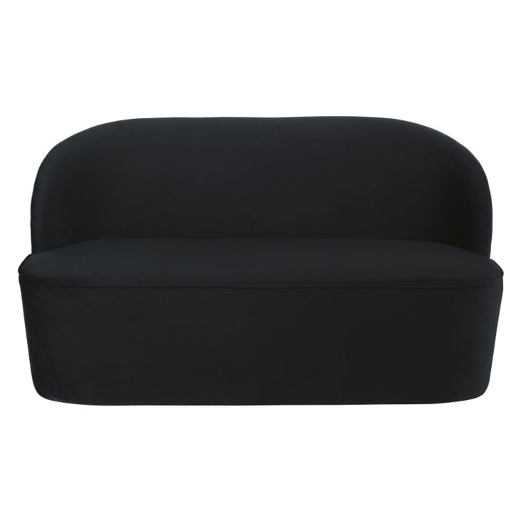 Maisons du Monde Blackhill Business - Banco profesional de 2/3 plazas de terciopelo negro