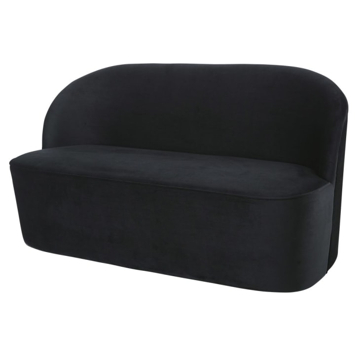Maisons du Monde Blackhill Business - Banco profesional de 2/3 plazas de terciopelo negro Solo hoy