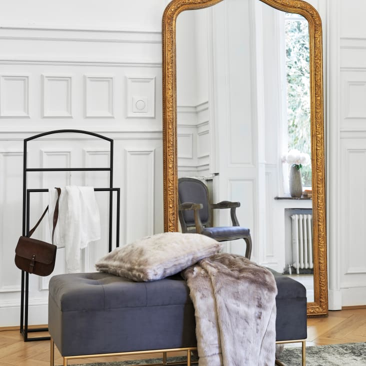 Maisons du Monde RIMINI - Banqueta con espacio de almacenamiento en gris antracita Promoción trimestral