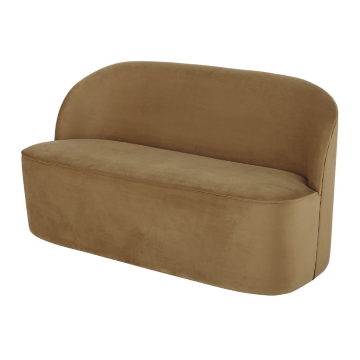 Maisons du Monde Blackhill Business - Banqueta profesional 2/3 plazas de terciopelo ocre Superdescuento