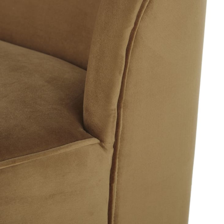 Maisons du Monde Blackhill Business - Banqueta profesional 2/3 plazas de terciopelo ocre Superdescuento