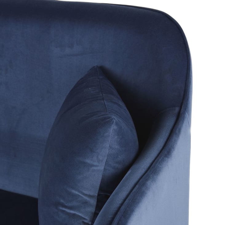Maisons du Monde Sacha Business - Banco de comedor de 2 plazas en terciopelo azul noche Liquidación