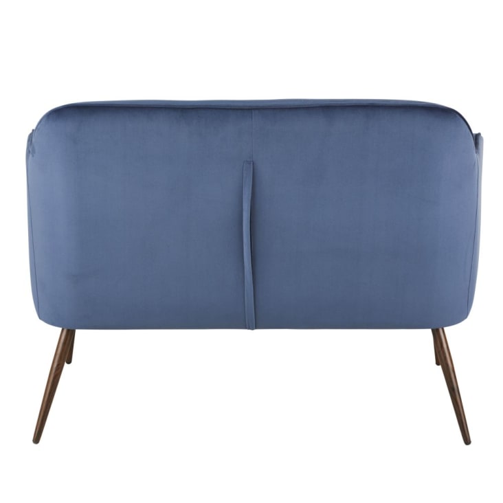 Maisons du Monde Sacha Business - Banco de comedor de 2 plazas en terciopelo azul noche Liquidación
