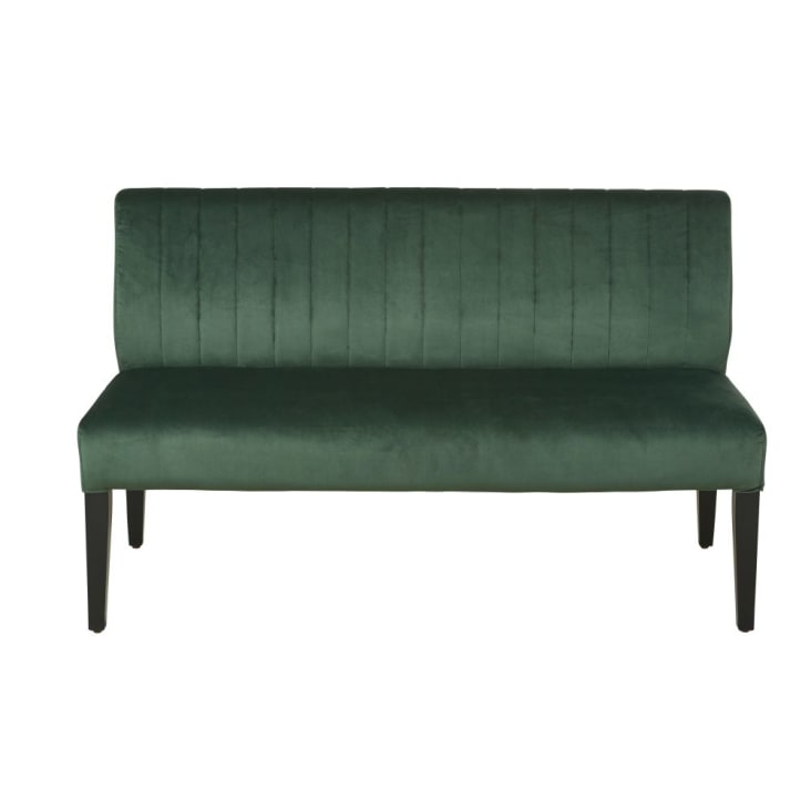 Maisons du Monde Hyannis BUSINESS - Banqueta profesional de 2 plazas de terciopelo verde oscuro