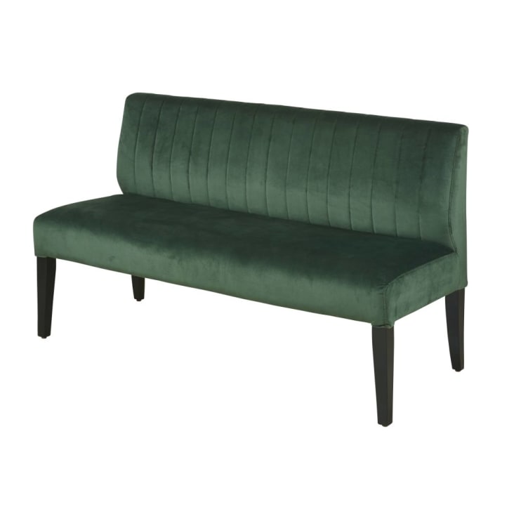 Maisons du Monde Hyannis BUSINESS - Banqueta profesional de 2 plazas de terciopelo verde oscuro Tienda de fábrica