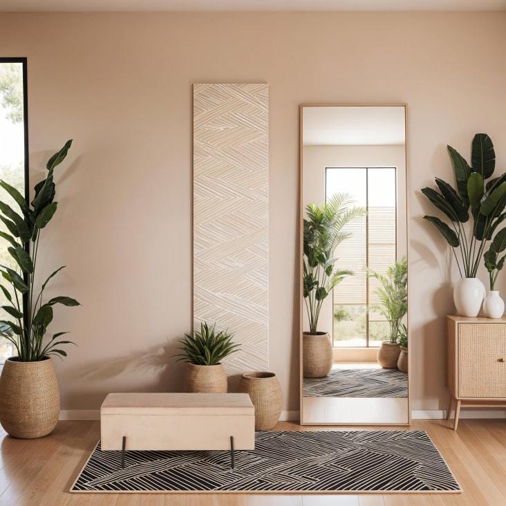 Maisons du Monde CHRIS - Banqueta baúl de metal dorado y terciopelo beige Precios de Black Friday