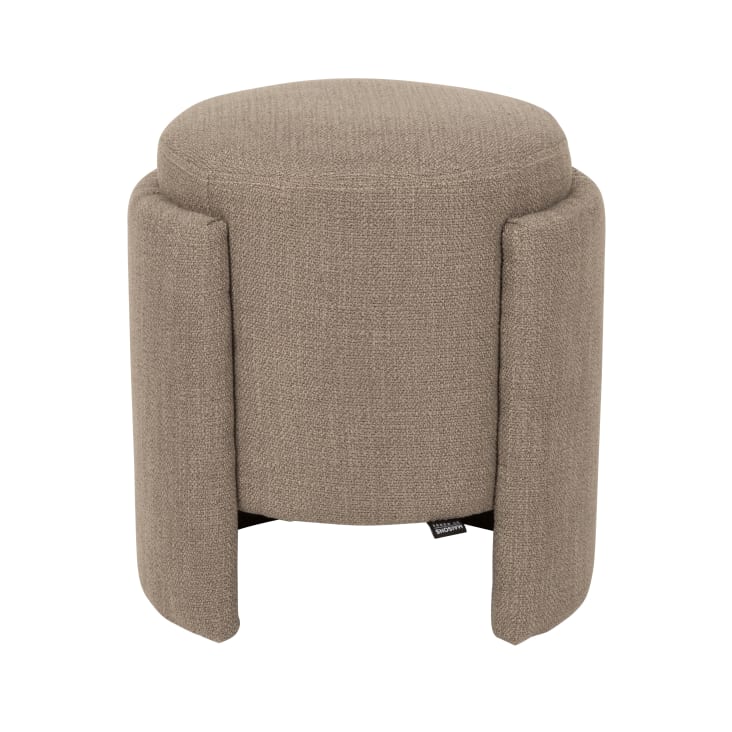 Maisons du Monde Azir - Puf redondo de tela gris Oferta exclusiva